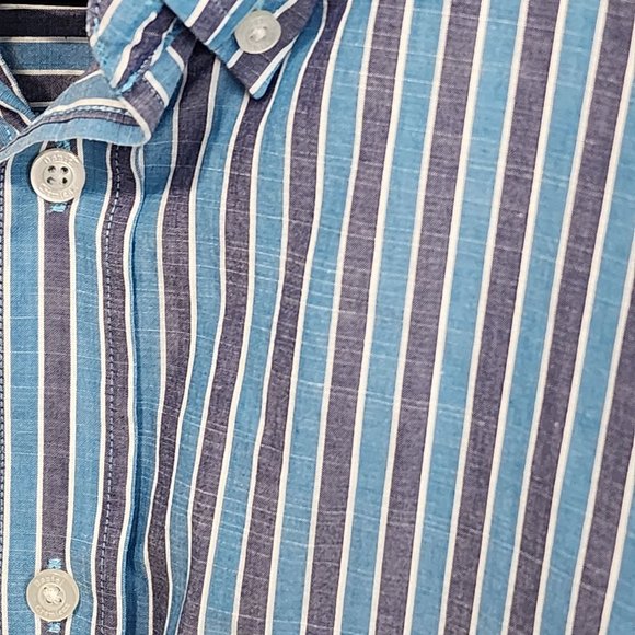 Daniel Cremieux Mens Blue Striped Button Up 100% Cotton Top XL - Picture 5 of 5